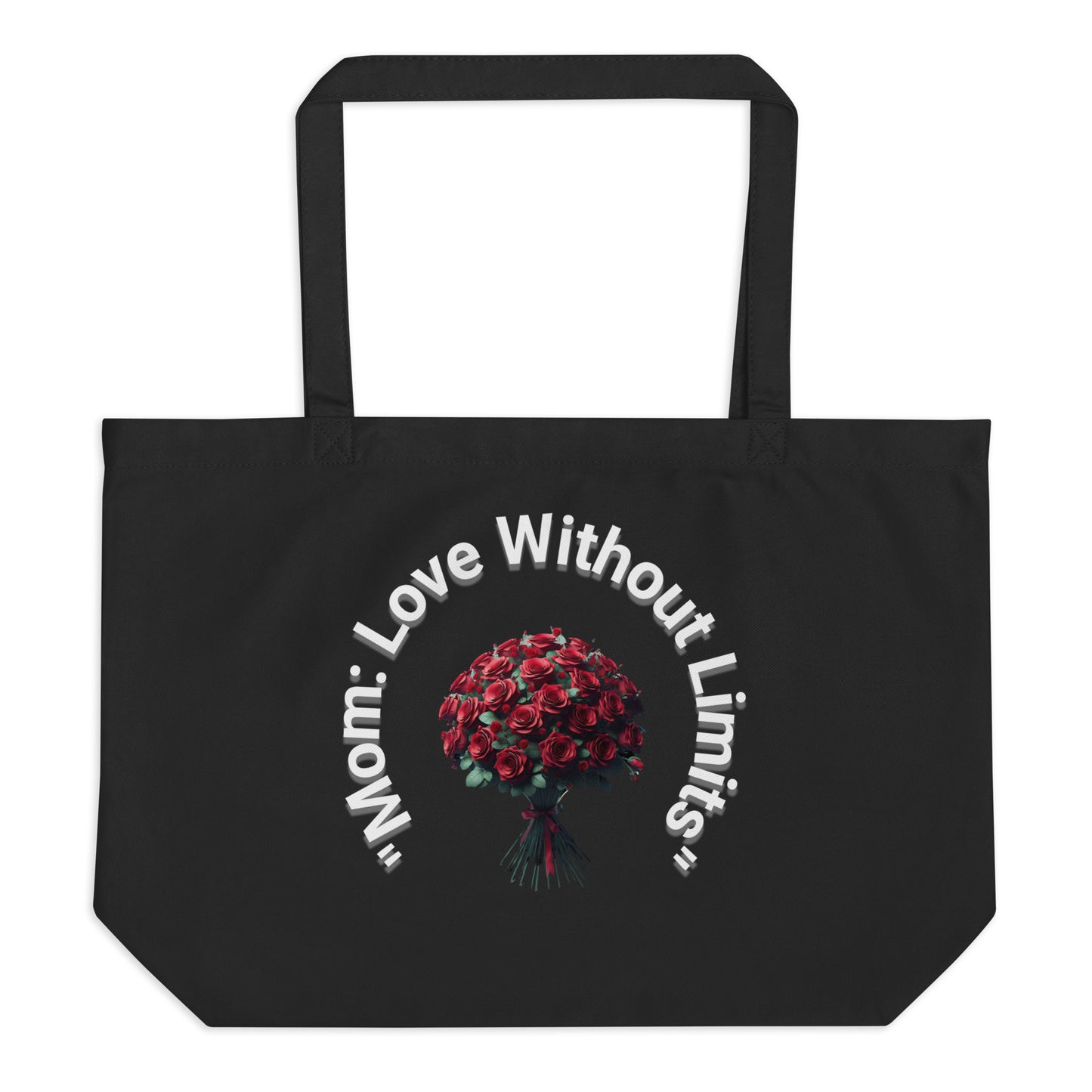 Large organic tote bag Red Rose Love Without Limits