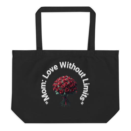 Large organic tote bag Red Rose Love Without Limits