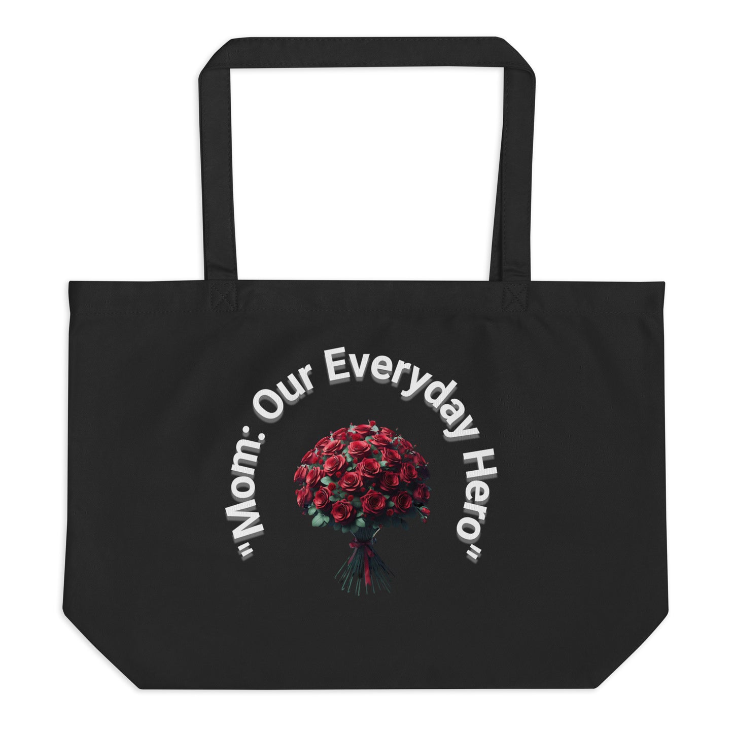 Large organic tote bag Red Rose Our Everyday Hero