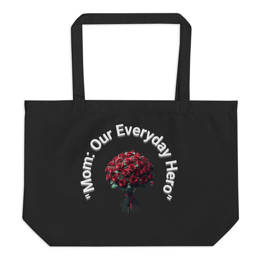 Large organic tote bag Red Rose Our Everyday Hero