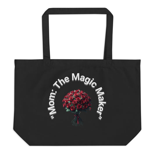 Large organic tote bag Red Rose The Magic Maker