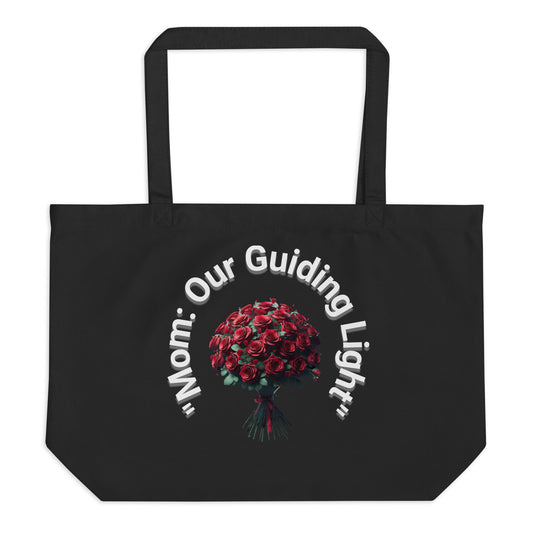 Large organic tote bag Red Rose Our Guiding Light