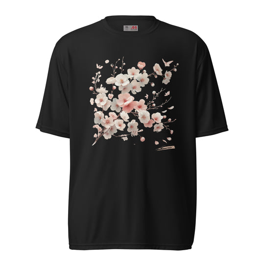 Unisex performance crew neck t-shirt Flower 10 Cherry Blossoms