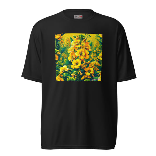 Unisex performance crew neck t-shirt Flower 15 Rapeseed