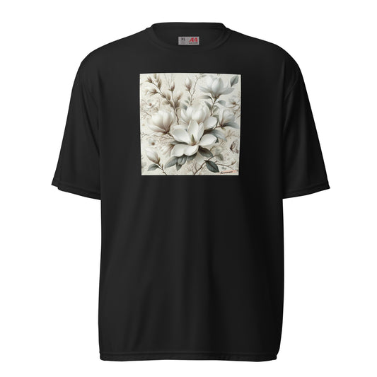 Unisex performance crew neck t-shirt Flower 23 Magnolia White