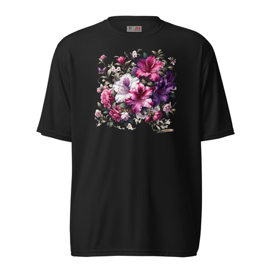 Unisex performance crew neck t-shirt Flower 39 Royal Azalea