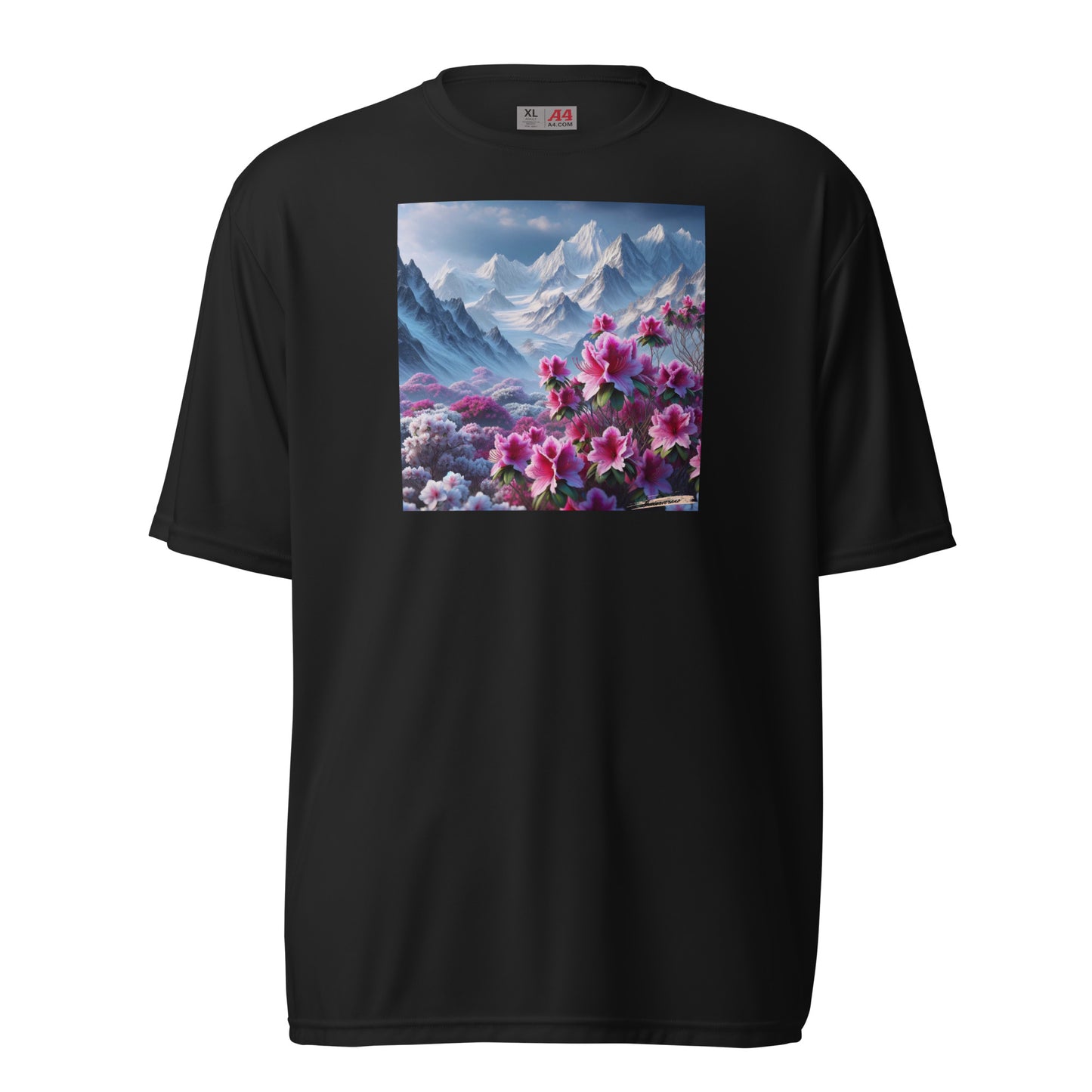 Unisex performance crew neck t-shirt Flower 41 Royal Azalea