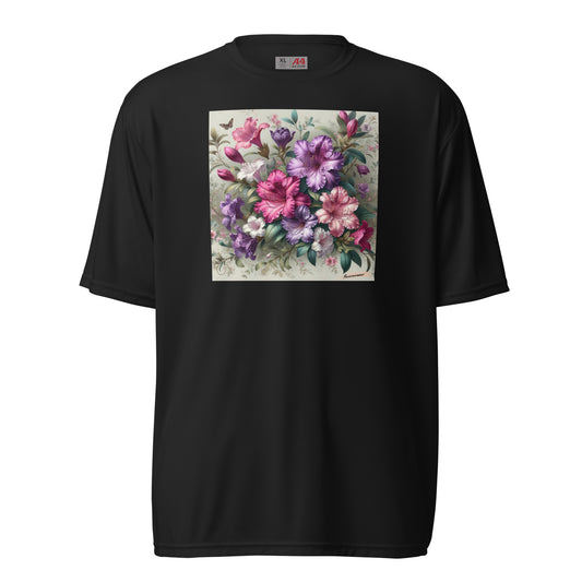 Unisex performance crew neck t-shirt Flower 42 Royal Azalea