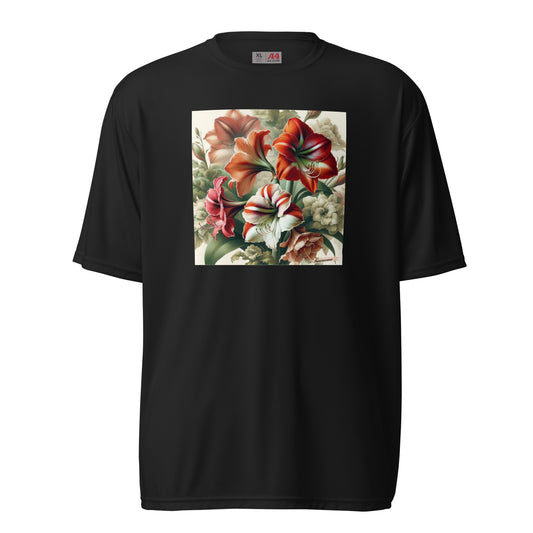 Unisex performance crew neck t-shirt Flower 43 Amaryllis