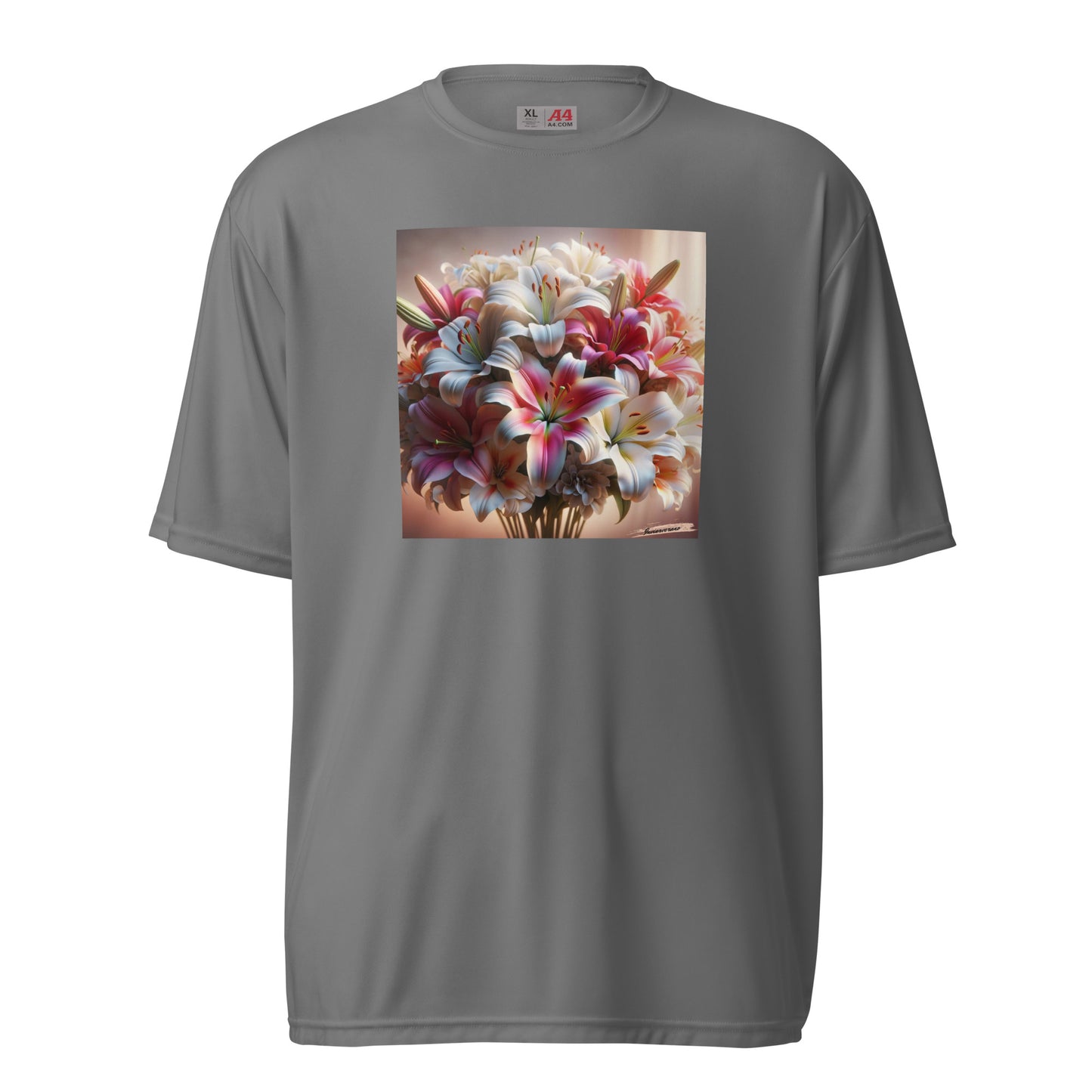 Unisex performance crew neck t-shirt Flower 34 Lily