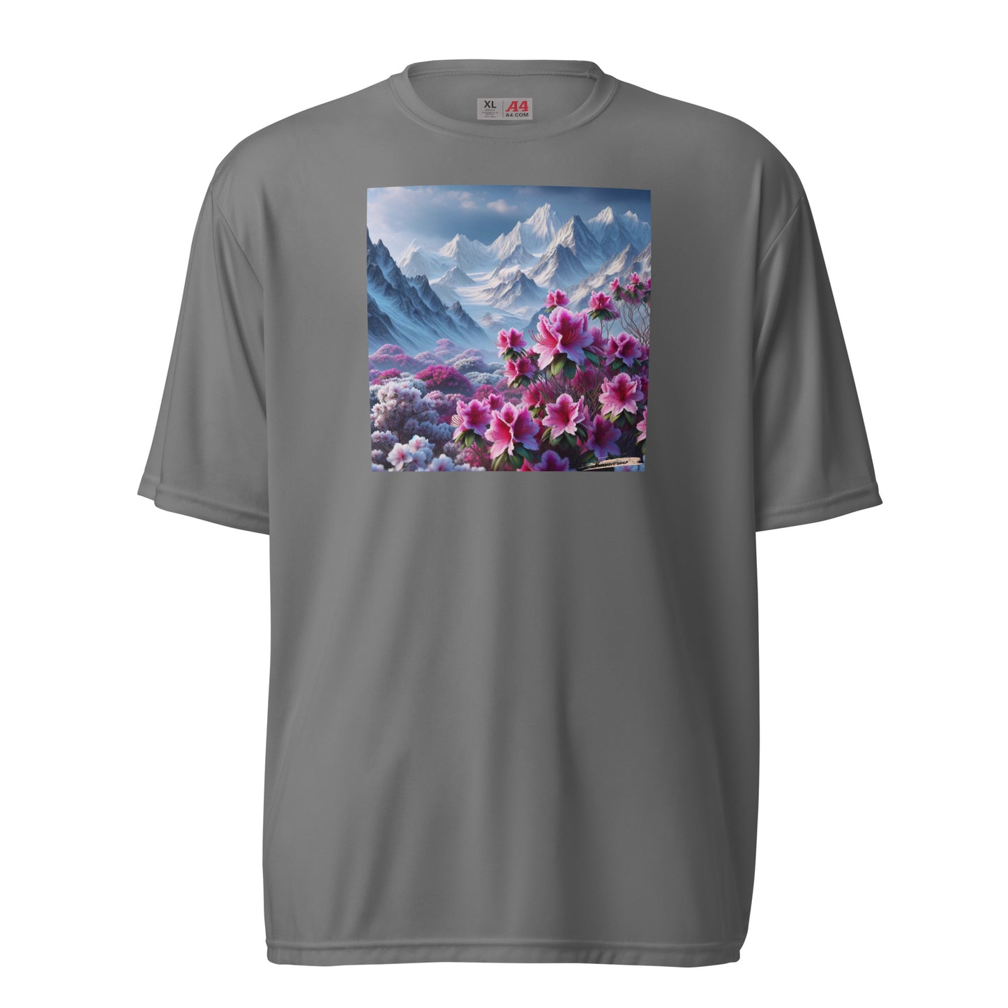 Unisex performance crew neck t-shirt Flower 41 Royal Azalea