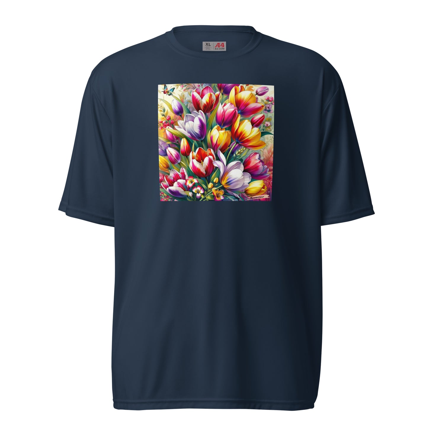 Unisex performance crew neck t-shirt Flower 36 Tulip