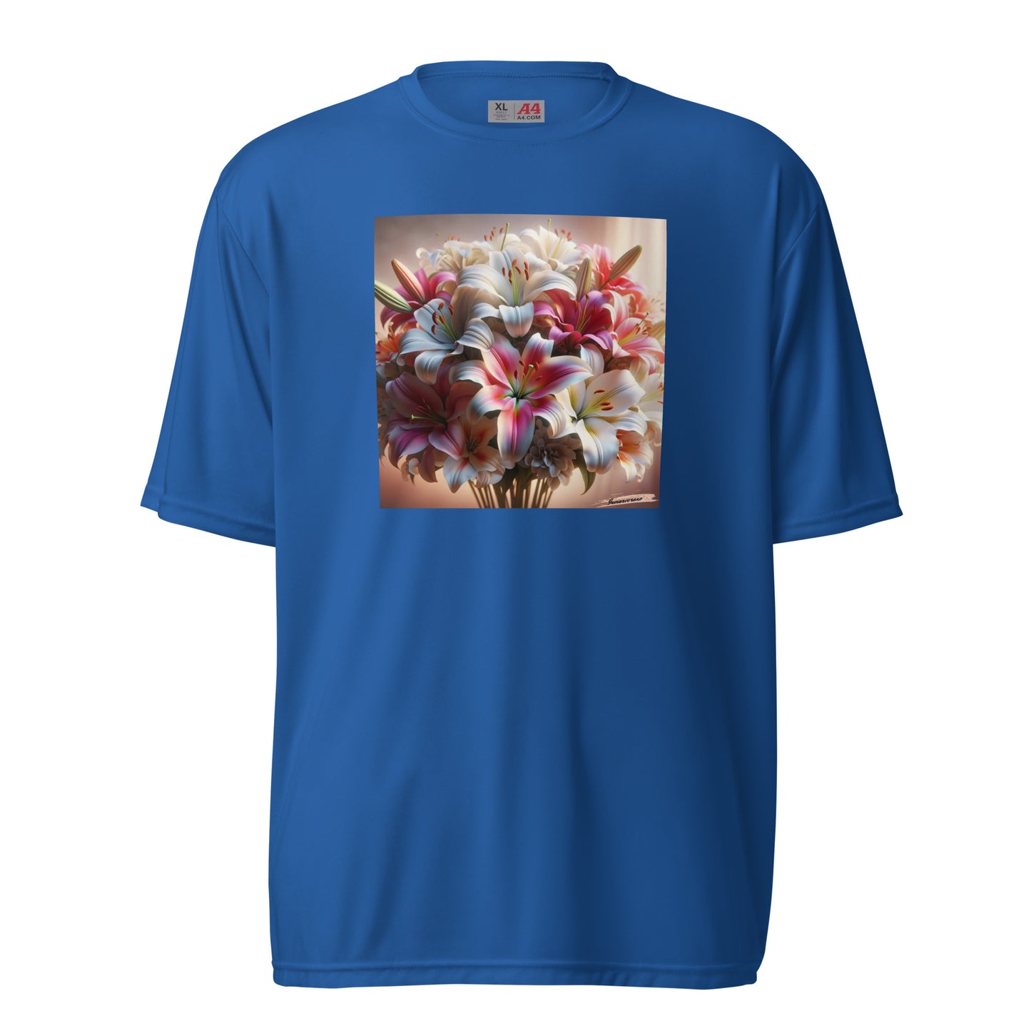 Unisex performance crew neck t-shirt Flower 34 Lily