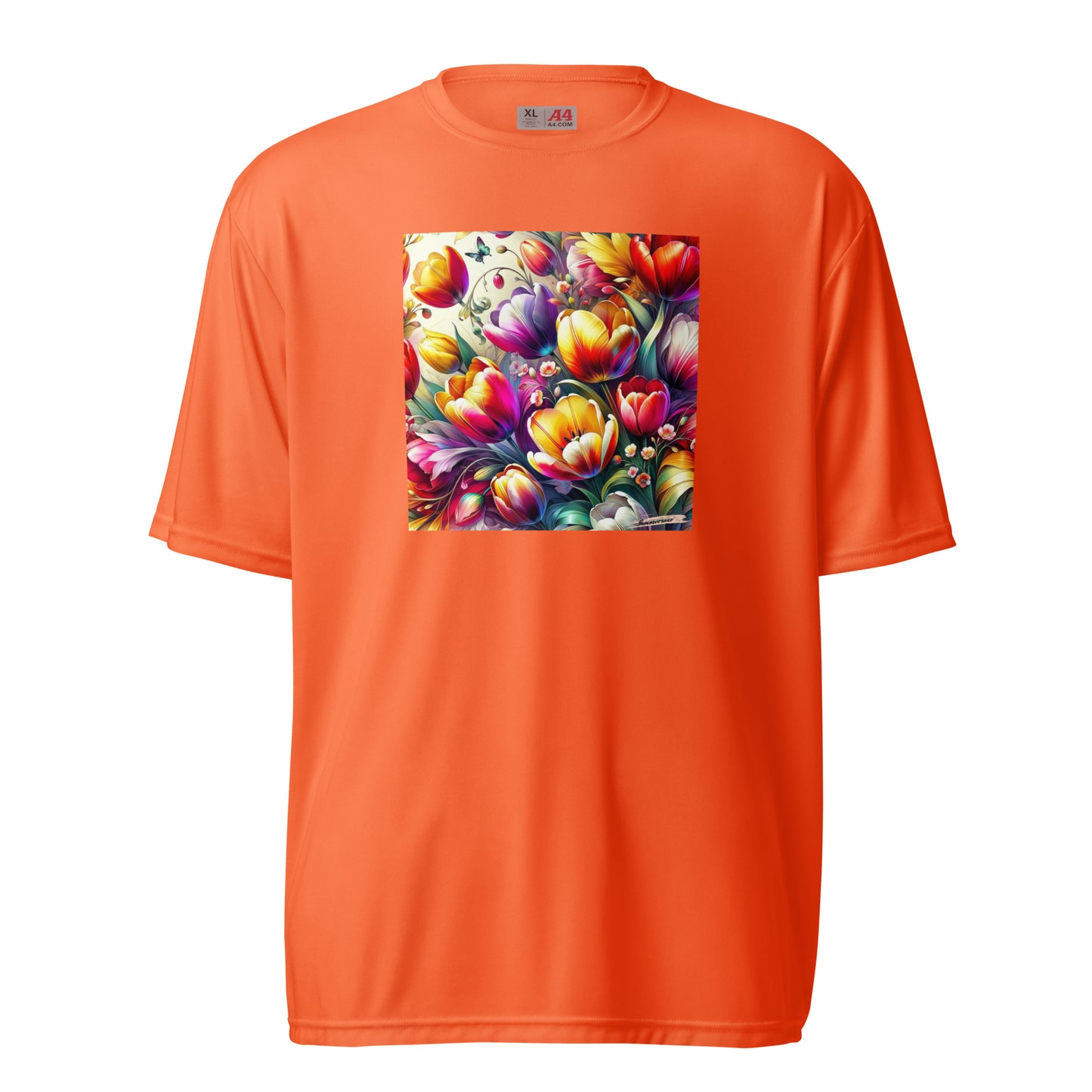 Unisex performance crew neck t-shirt Flower 35 Tulip