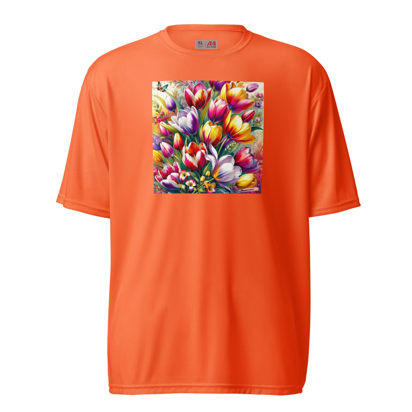 Unisex performance crew neck t-shirt Flower 36 Tulip