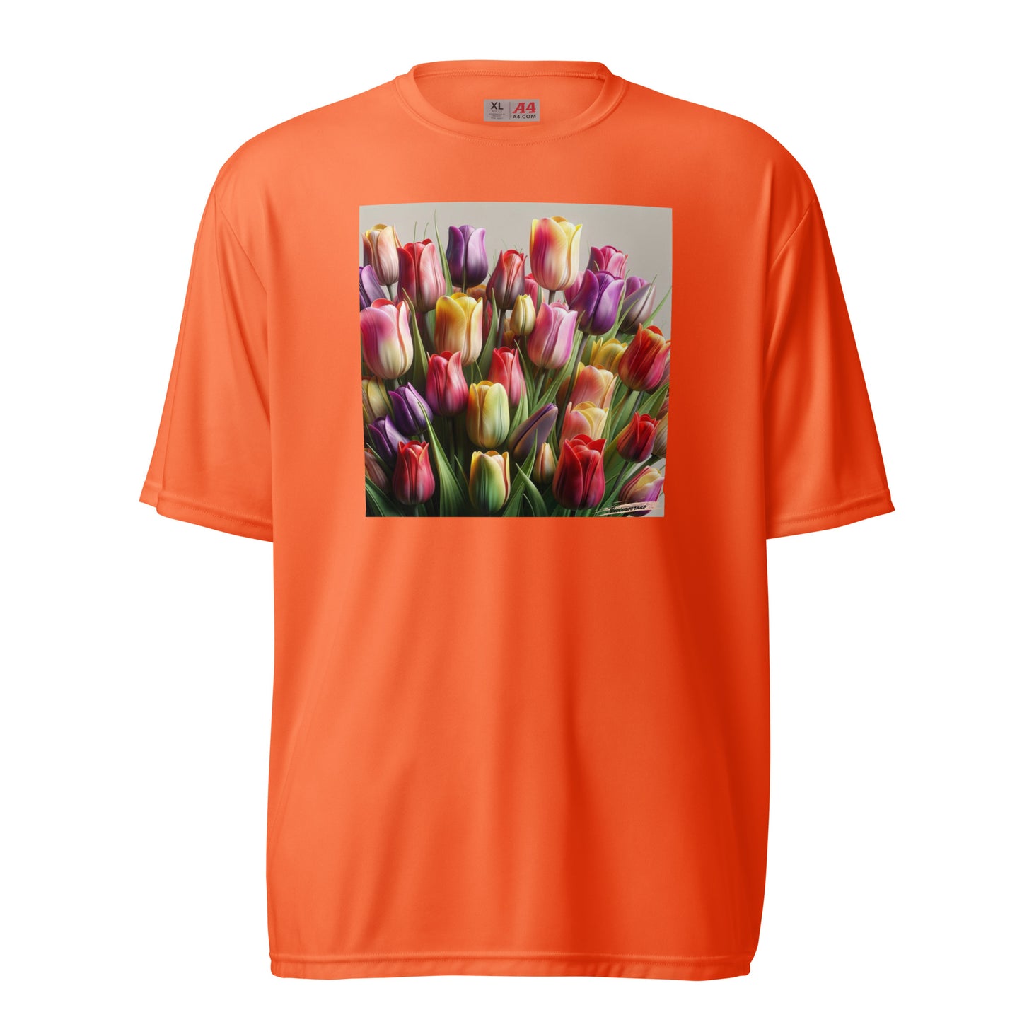 Unisex performance crew neck t-shirt Flower 37 Tulip