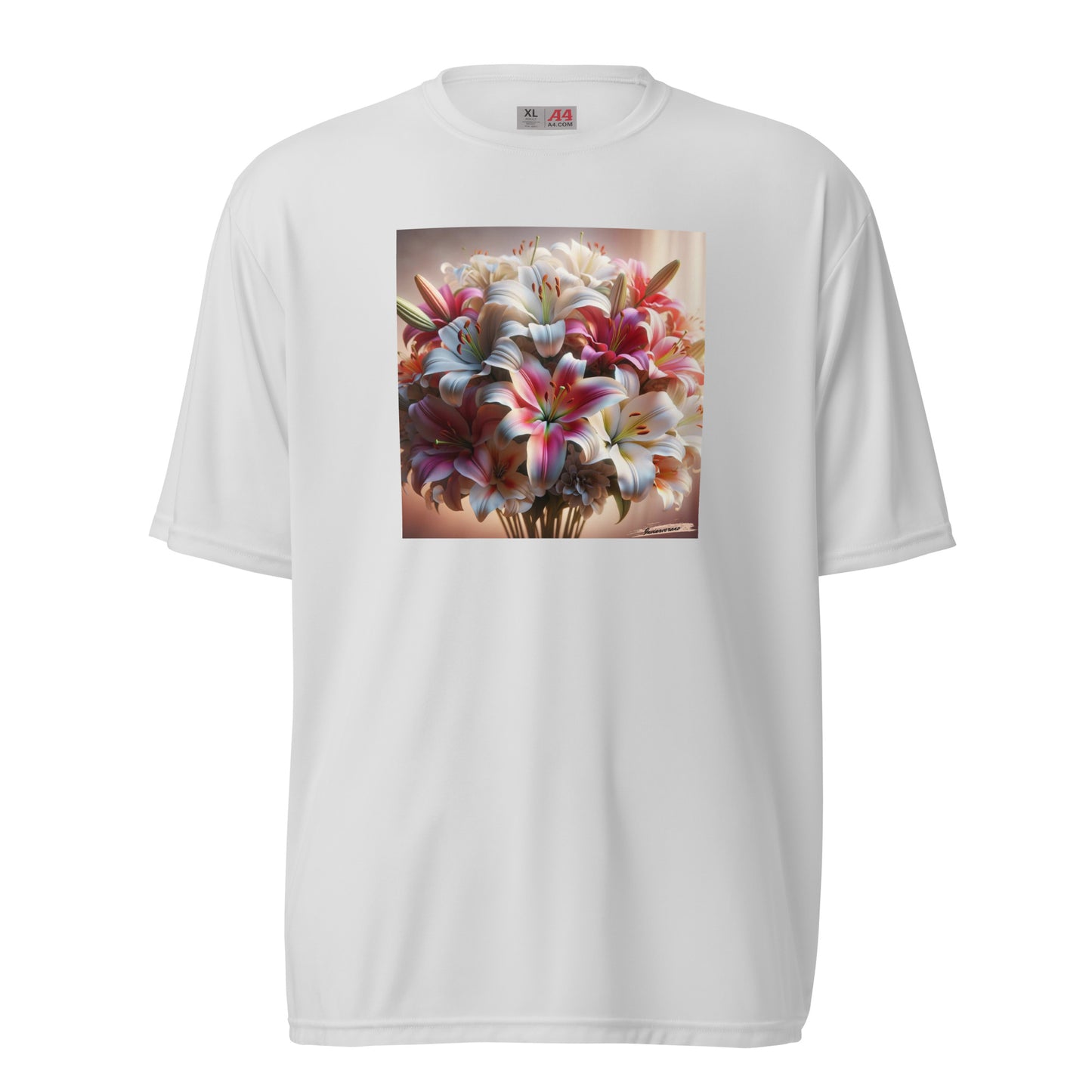 Unisex performance crew neck t-shirt Flower 34 Lily