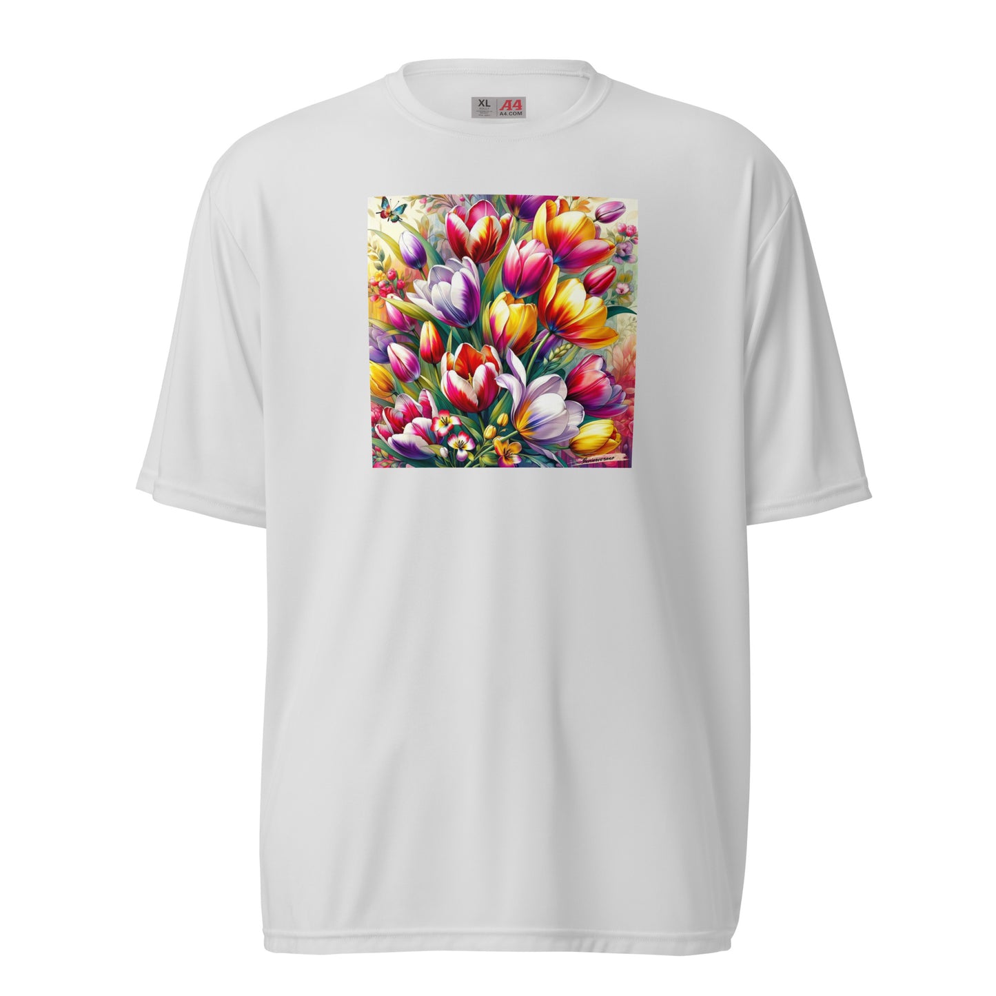 Unisex performance crew neck t-shirt Flower 36 Tulip