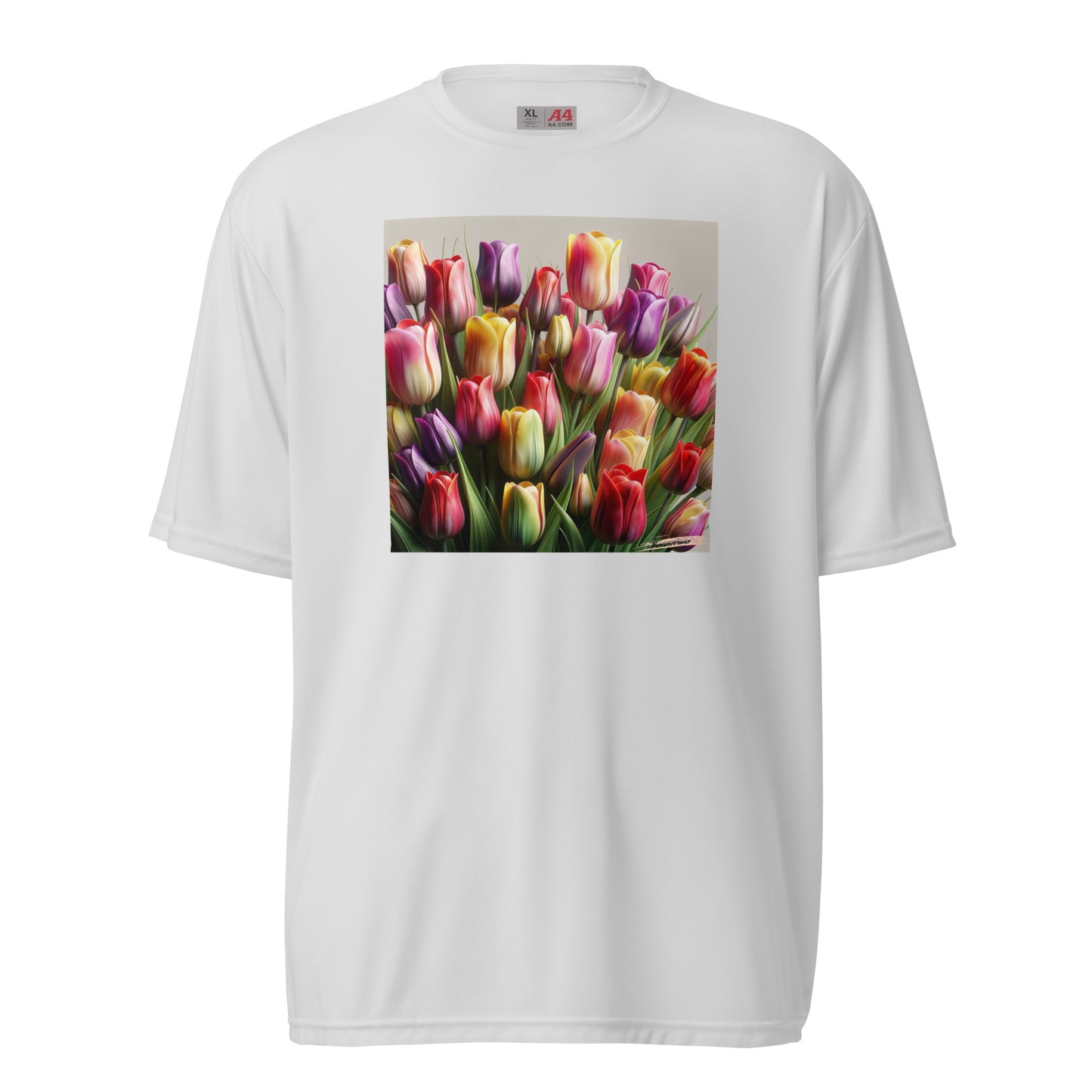 Unisex performance crew neck t-shirt Flower 37 Tulip