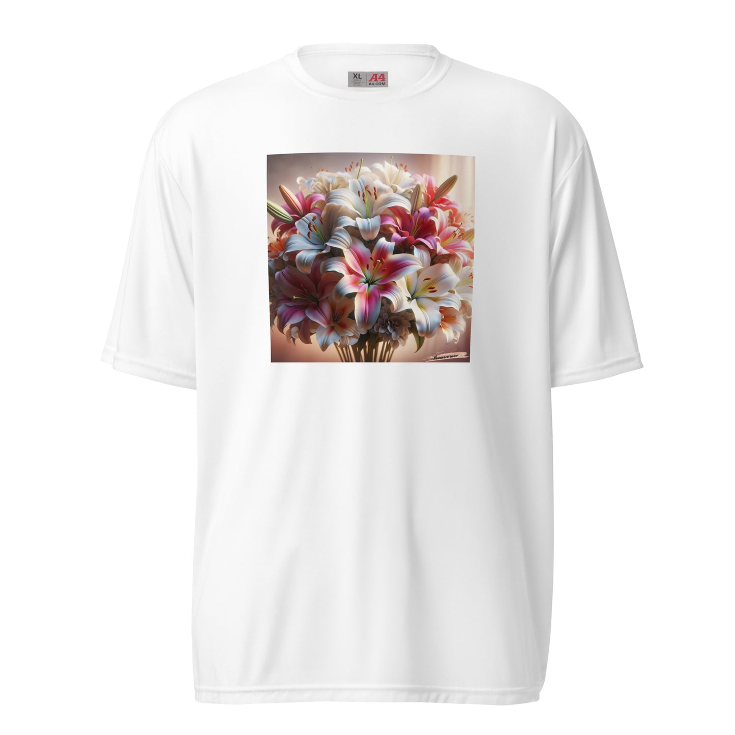 Unisex performance crew neck t-shirt Flower 34 Lily