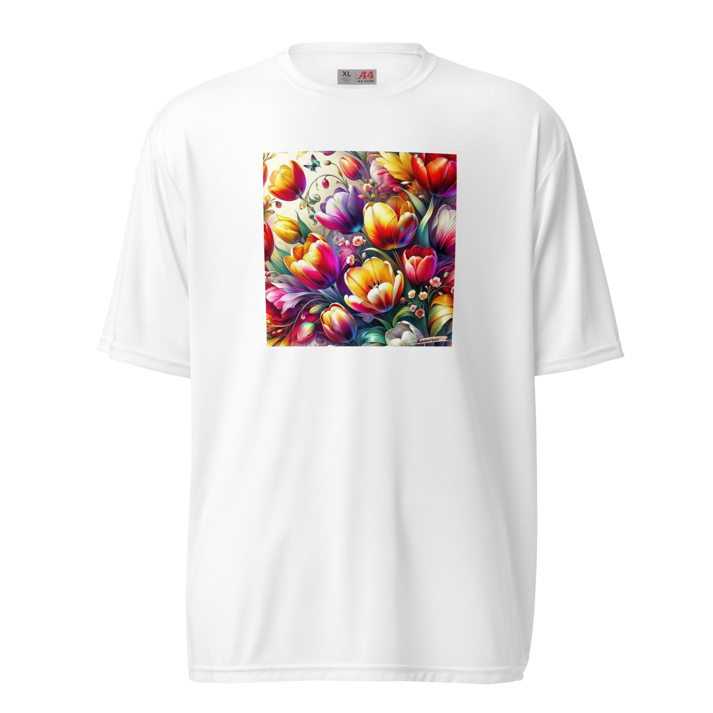 Unisex performance crew neck t-shirt Flower 35 Tulip