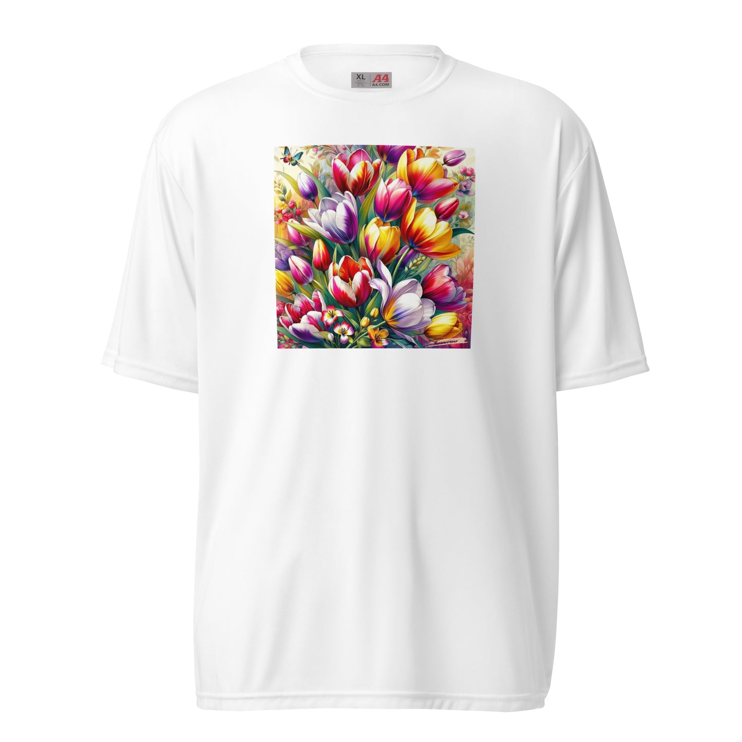 Unisex performance crew neck t-shirt Flower 36 Tulip