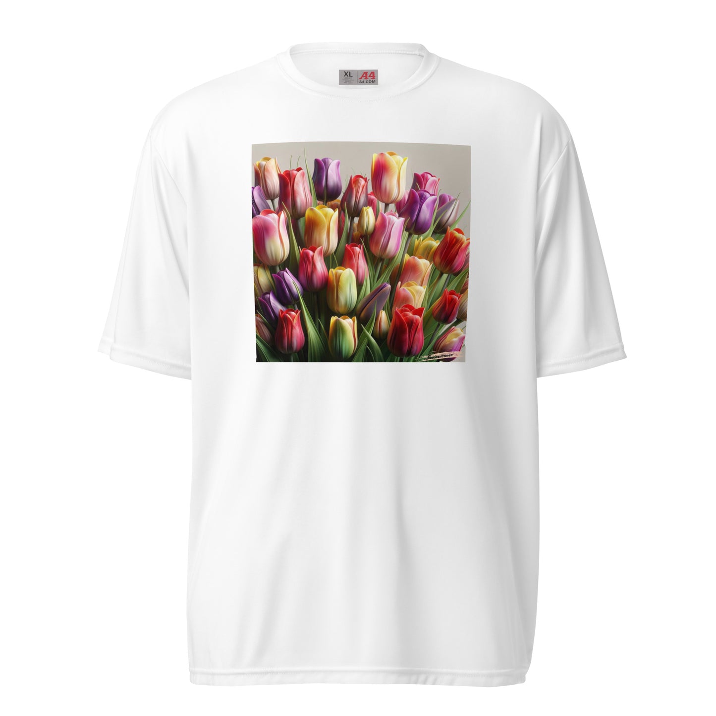 Unisex performance crew neck t-shirt Flower 37 Tulip