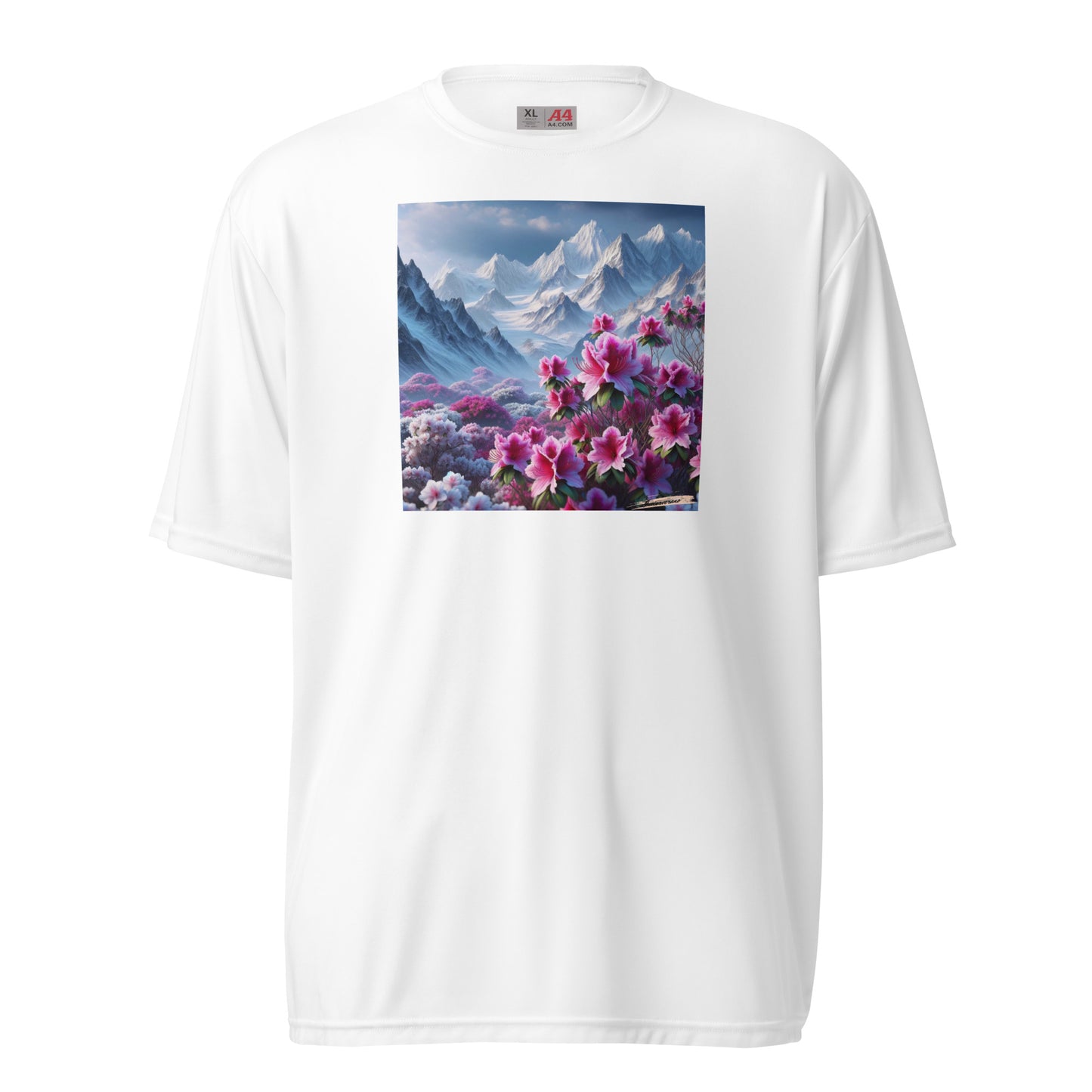 Unisex performance crew neck t-shirt Flower 41 Royal Azalea